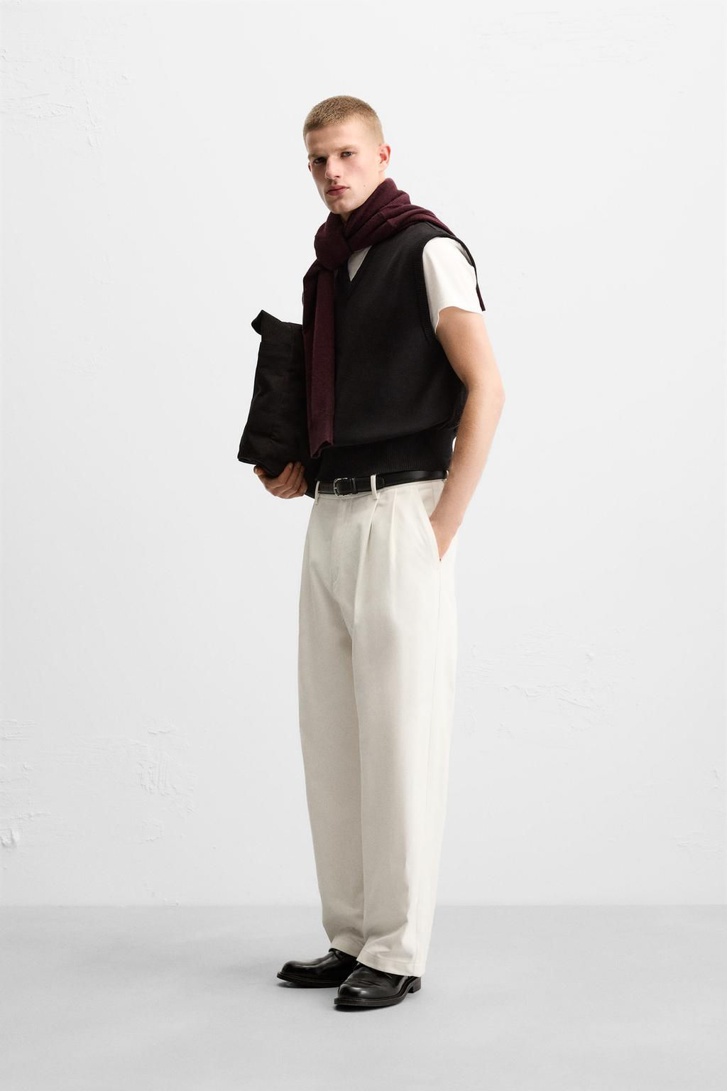 BALLOON-FIT PLEATED TROUSERS - Zara фото 6