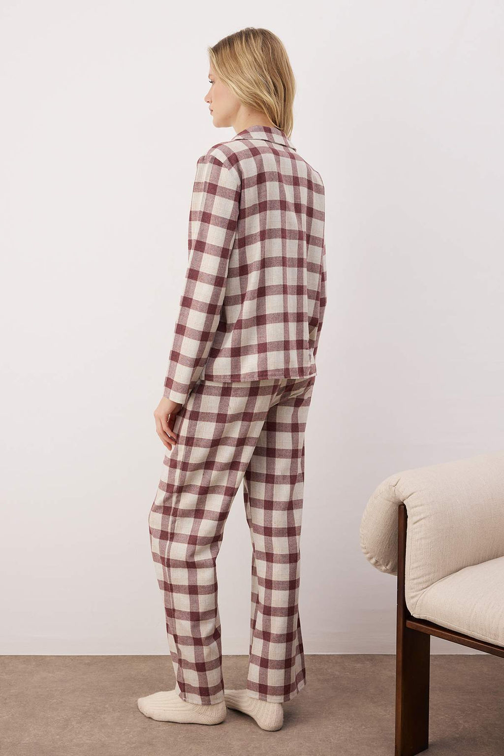 Gul Kurusu Kal?n/K?sl?k Ekoseli Flanel Dokuma Pijama Tak?m? THMAW26PT00196 - Trendyolmilla фото 15