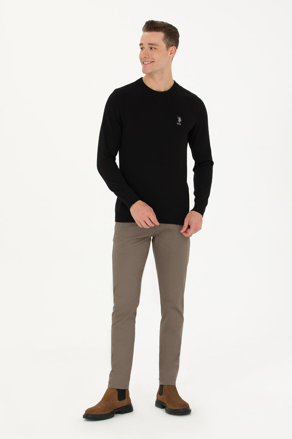 Мужской черный базовый свитер - U.s. polo assn фото 11