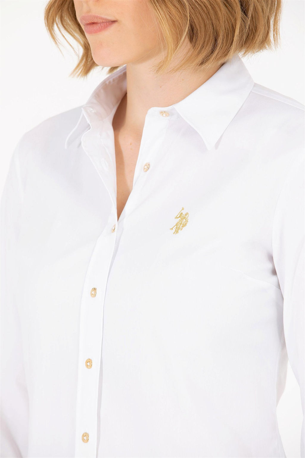 U. S. Polo Assn Женская белая базовая рубашка с длинным рукавом - U.s. polo assn фото 14