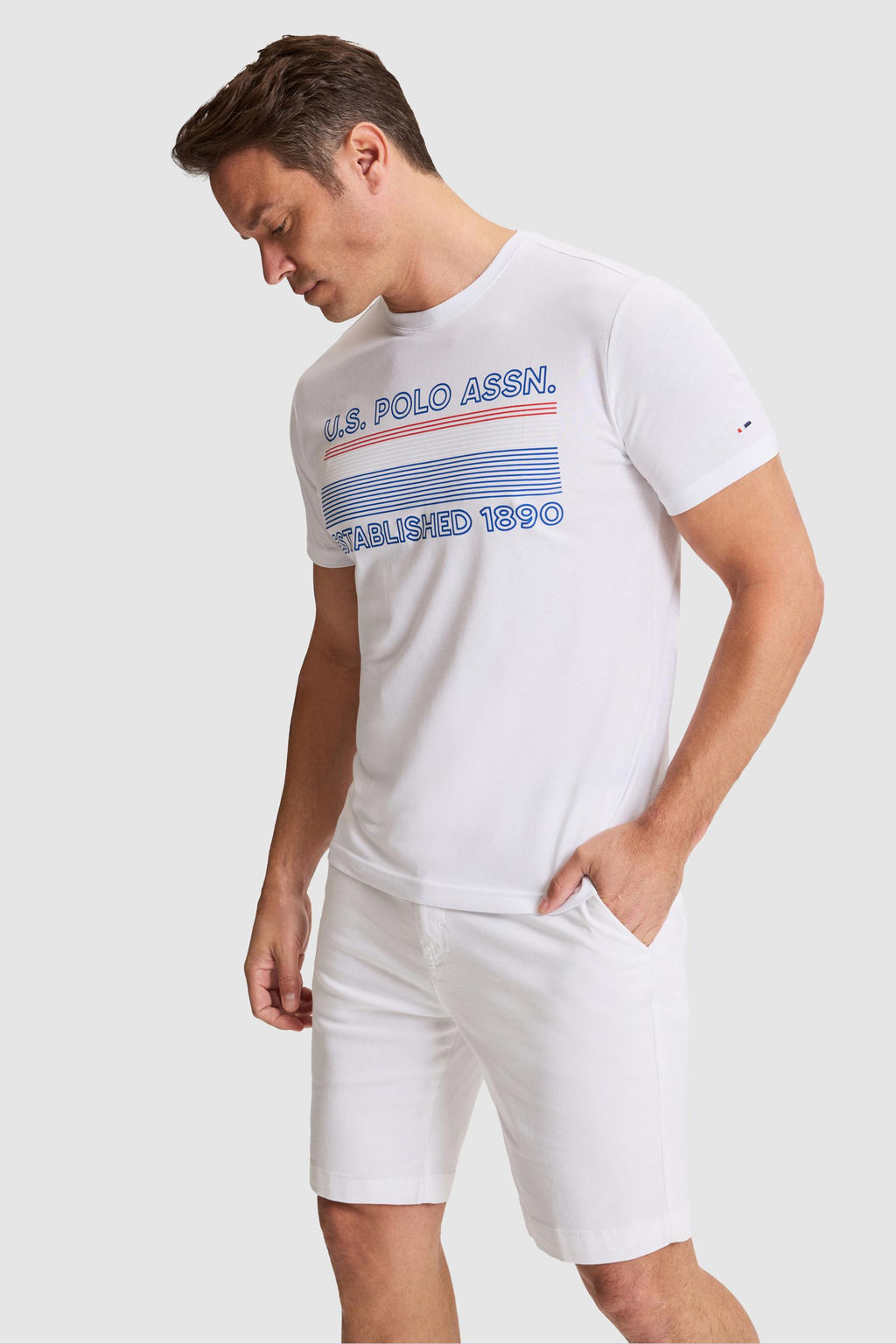 Erkek Beyaz Regular Fit Bisiklet YakaTi__rt