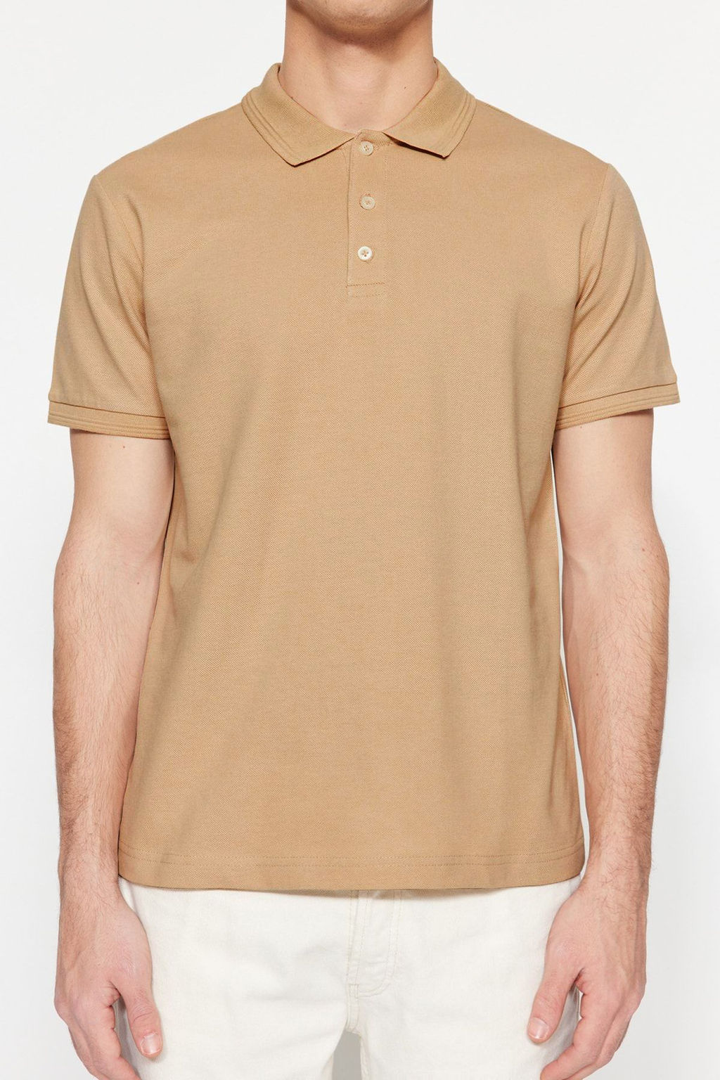 TRENDYOL MAN Beyaz Slim/Dar Kesim Yakas? Cizgili Basic %100 Pamuklu Polo Yaka T-shirt TMNSS20PO0009 - Trendyolmilla фото 47