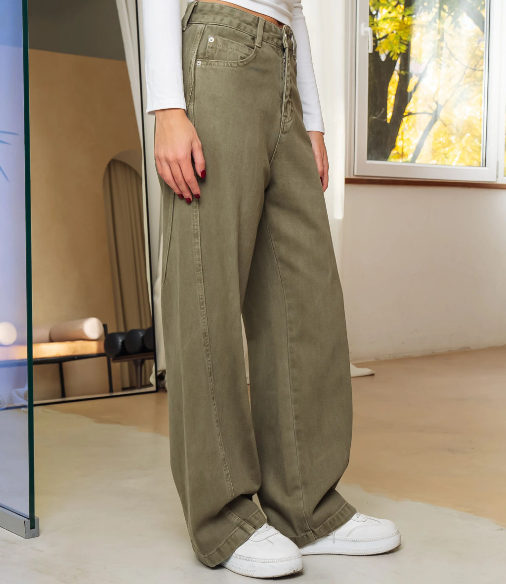 Джинсы #КТ6257, хаки - Dommod фото 3