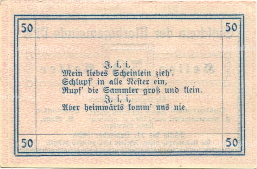 50 геллеров 1920 года Австрия Витис (нотгельд)