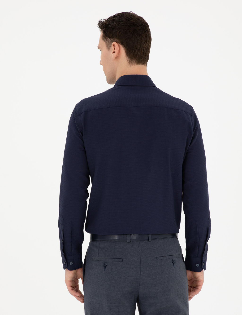 Lacivert Slim Fit Arm_rl_ Uzun Kollu G_mlek