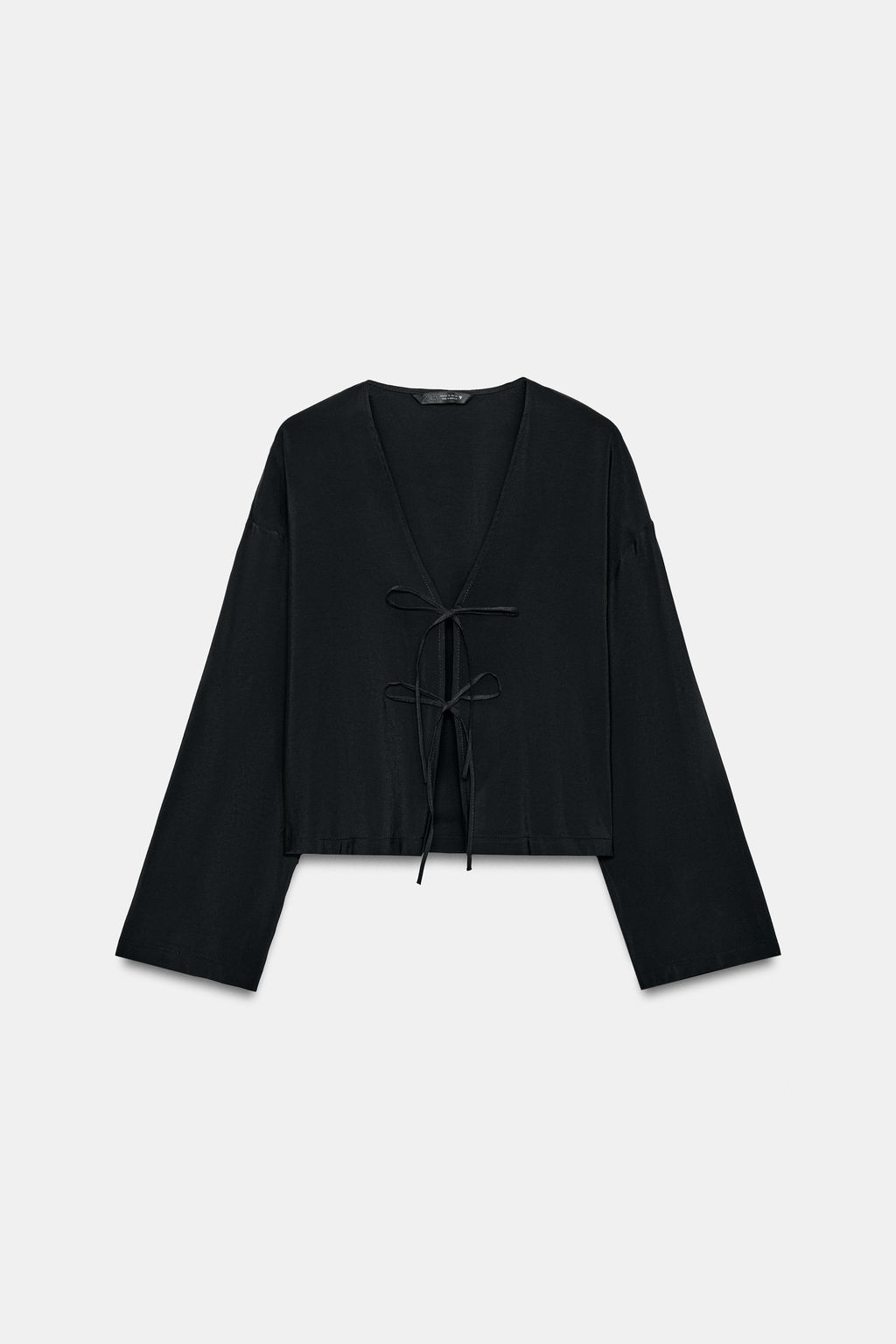 CAMISA FLUIDA LAZADAS / Negro - Zara фото 4