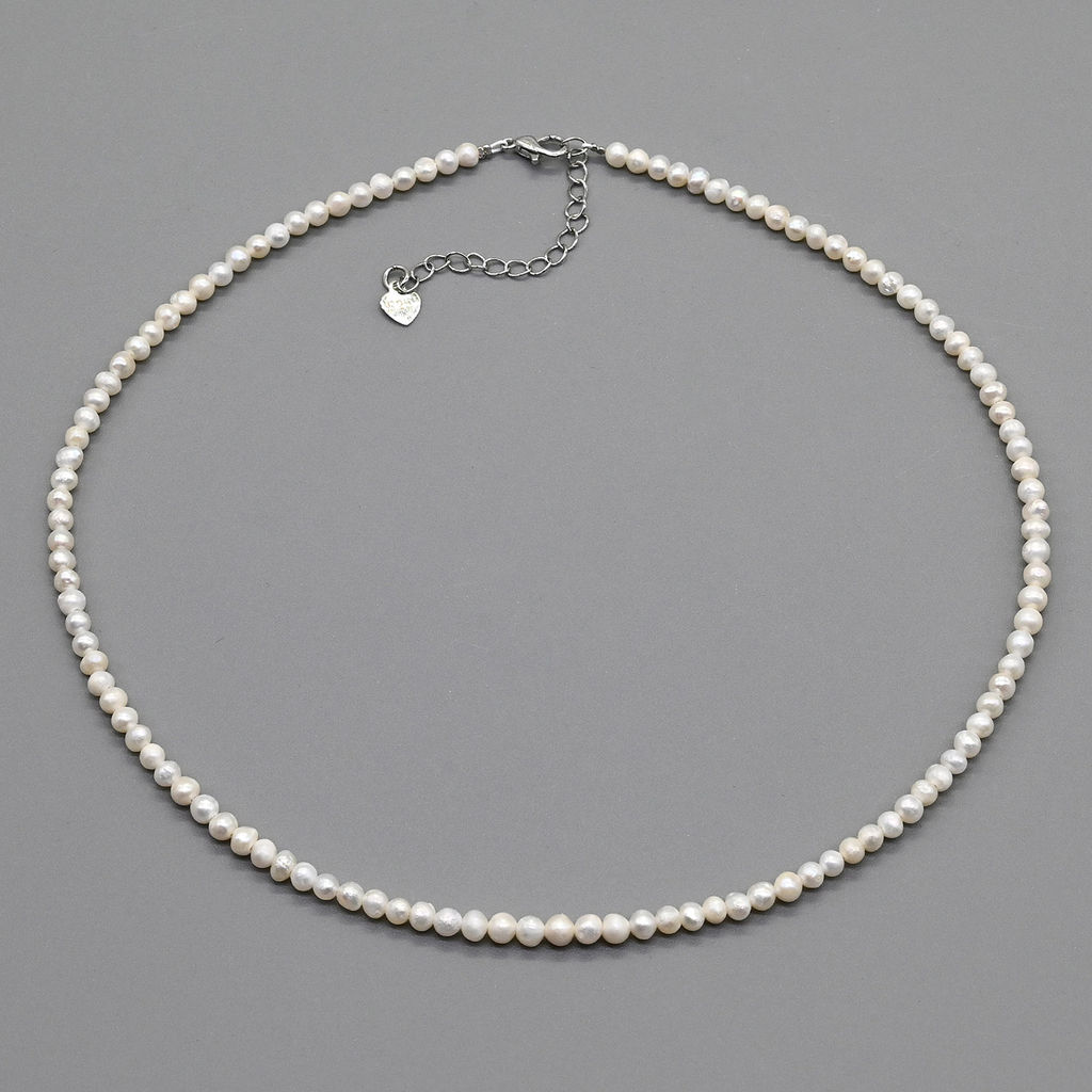 Чокер из жемчуга шарик 4мм, 39см Радуга камня  фото 2