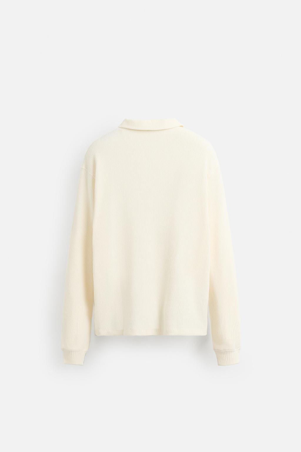 TEXTURED RIBBED POLO SHIRT - Zara фото 9