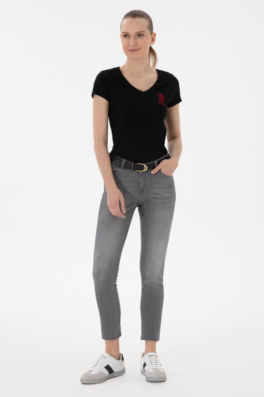 Kad_n Siyah Basic Ti__rt Sepette S_rpriz _ndirim - U.s. polo assn фото 4