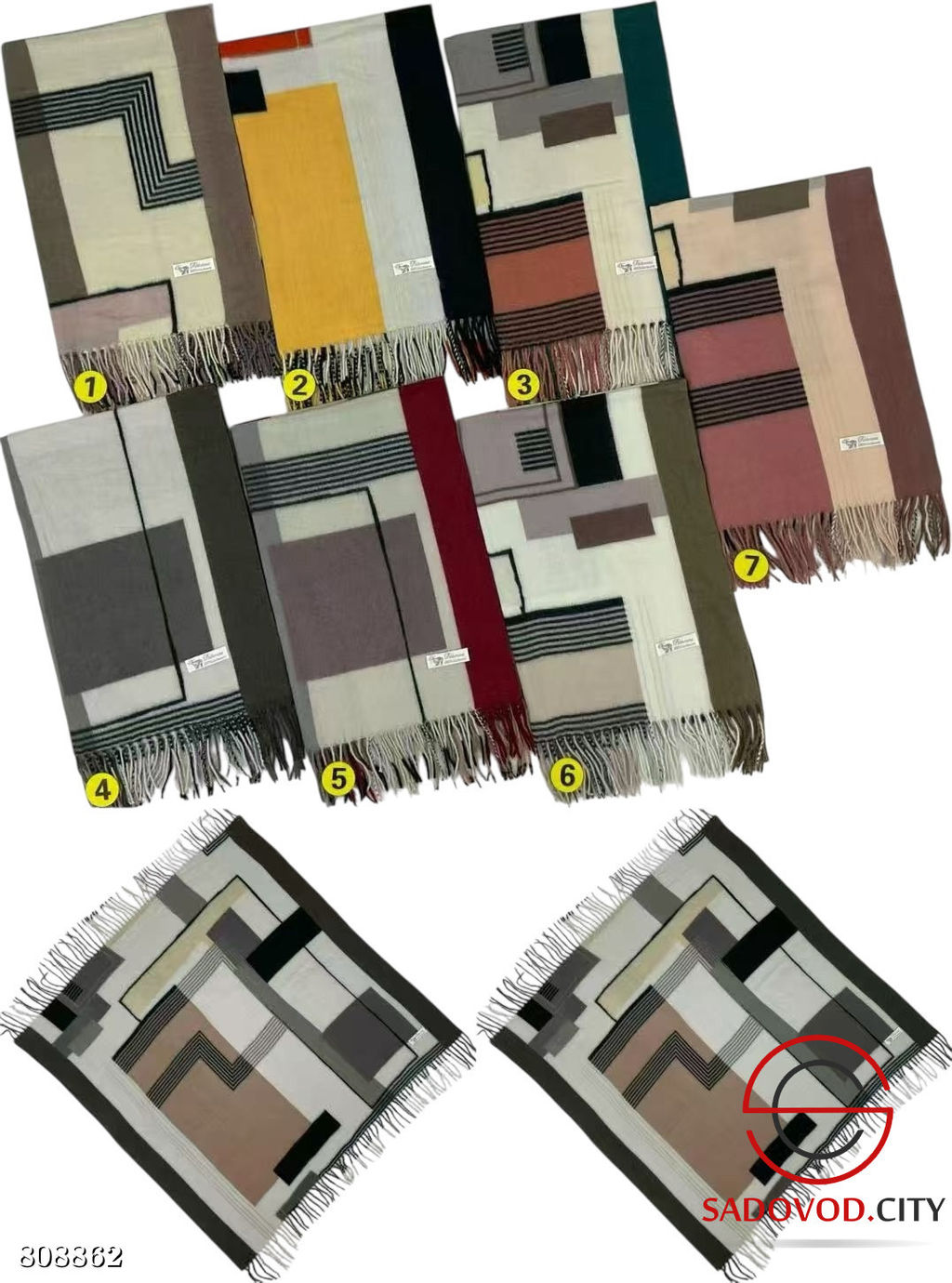 Теплый зимний платок из 100% кашемира,