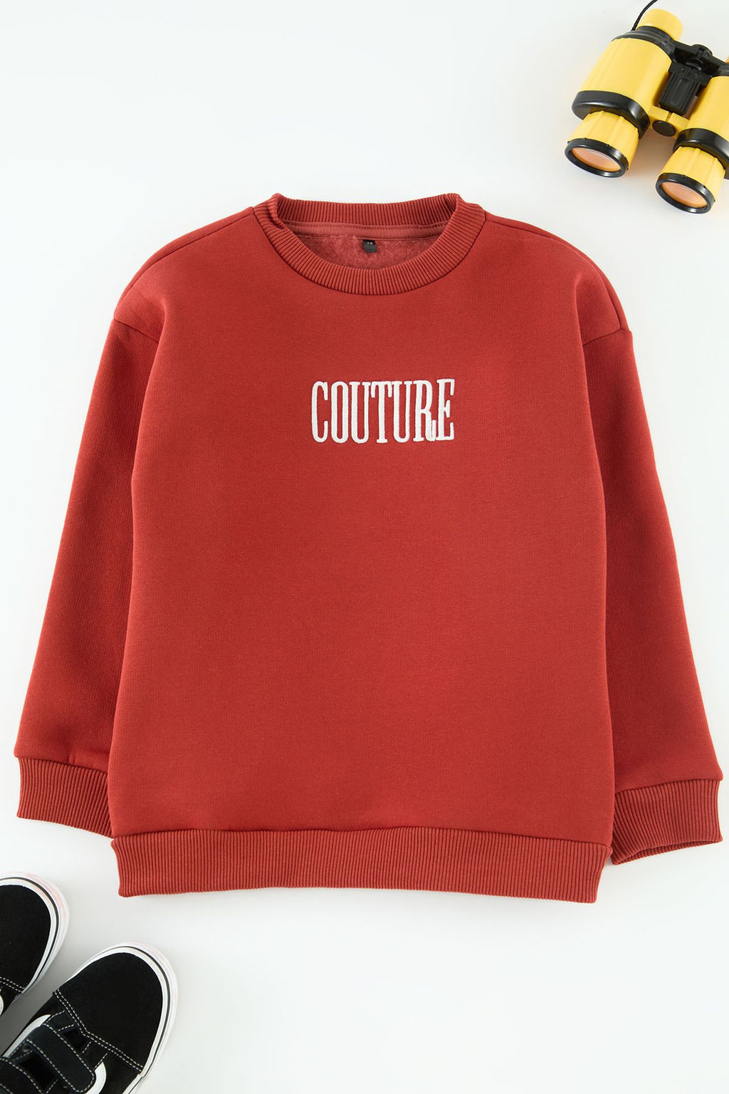 Kiremit Erkek Cocuk Baba-Ogul Bask?l? Orme Mini Me Sweatshirt TKDAW25SW00068 - Trendyolmilla фото 2