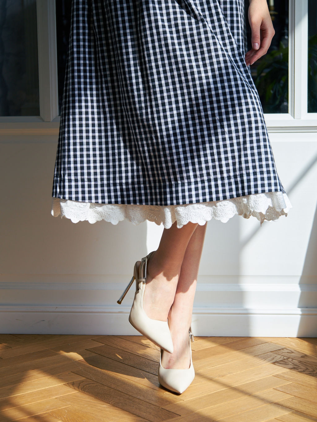 Платье хлопок OD-790-7 ч/б клетка