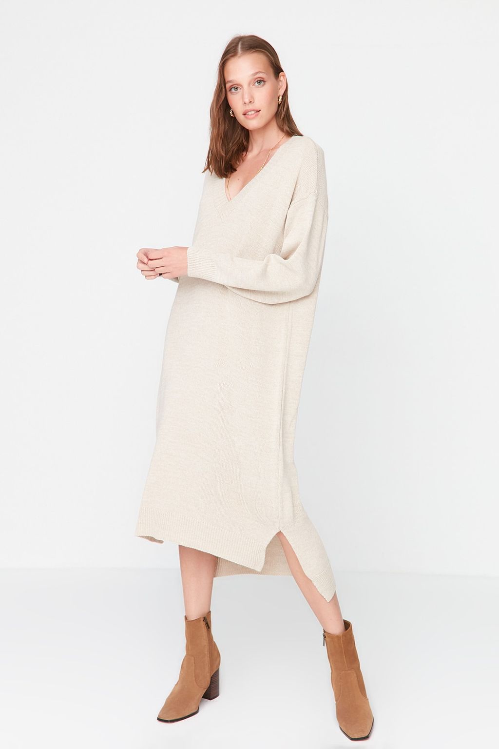 Tas Maxi Triko Genis Kal?p Elbise TWOAW23EL00642