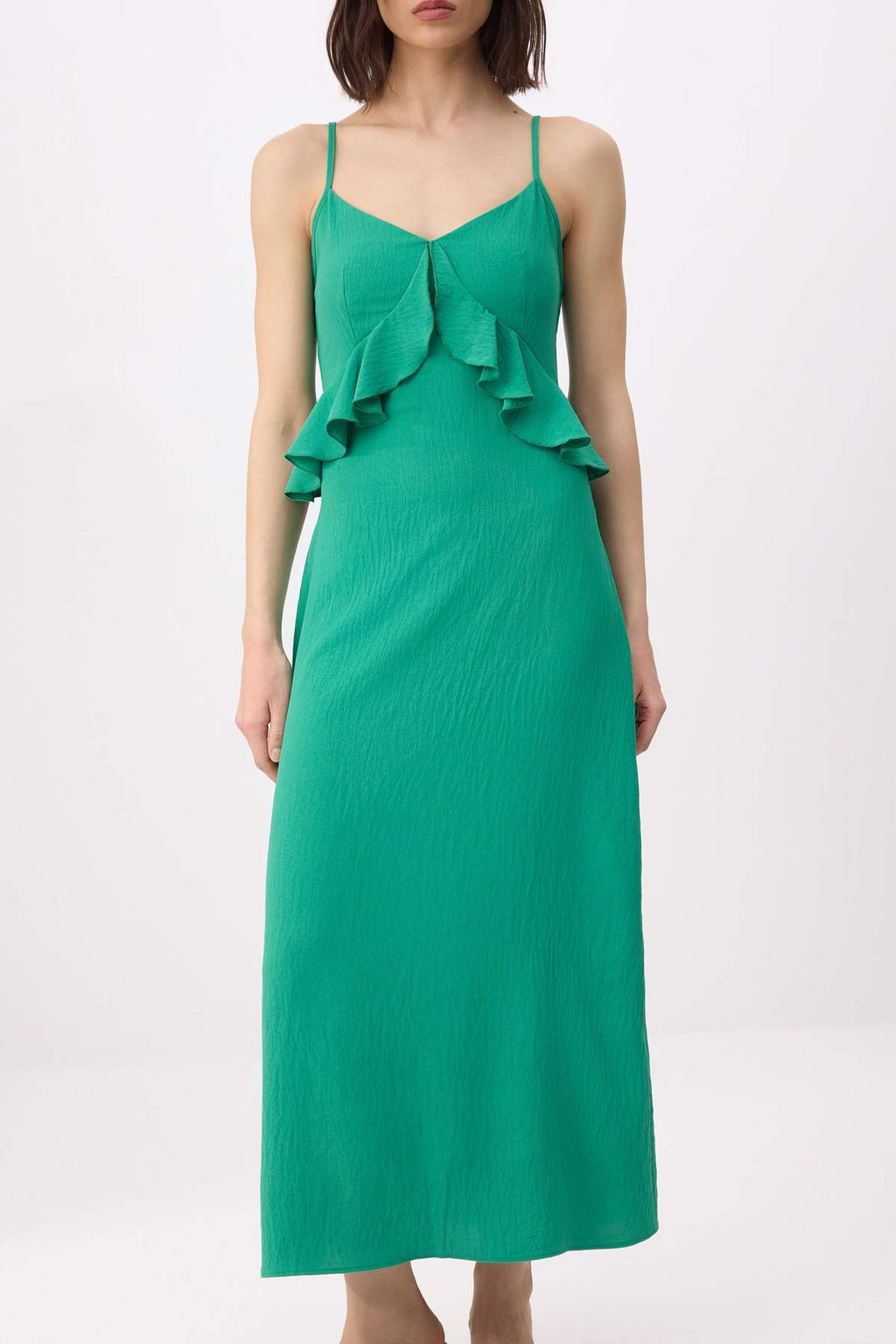 Yesil F?rf?r Detayl? Maxi Dokuma Elbise TWOSS26EL00330 - Trendyolmilla фото 3