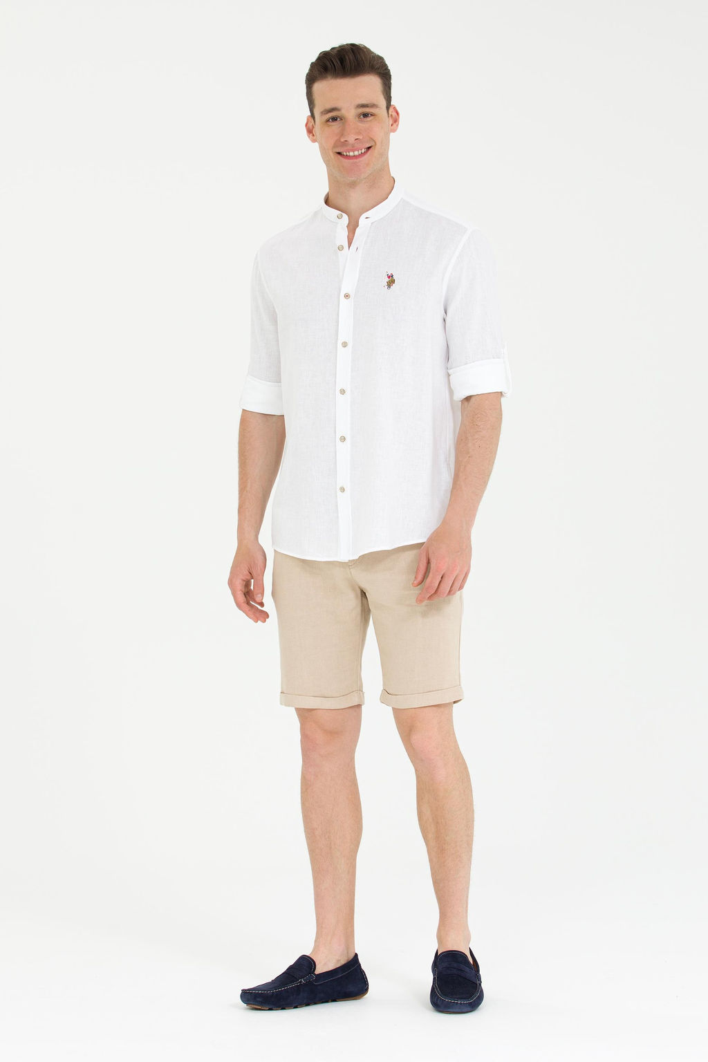 U. S. Polo Assn / Мужская белая рубашка с длинным рукавом - U.s. polo assn фото 4