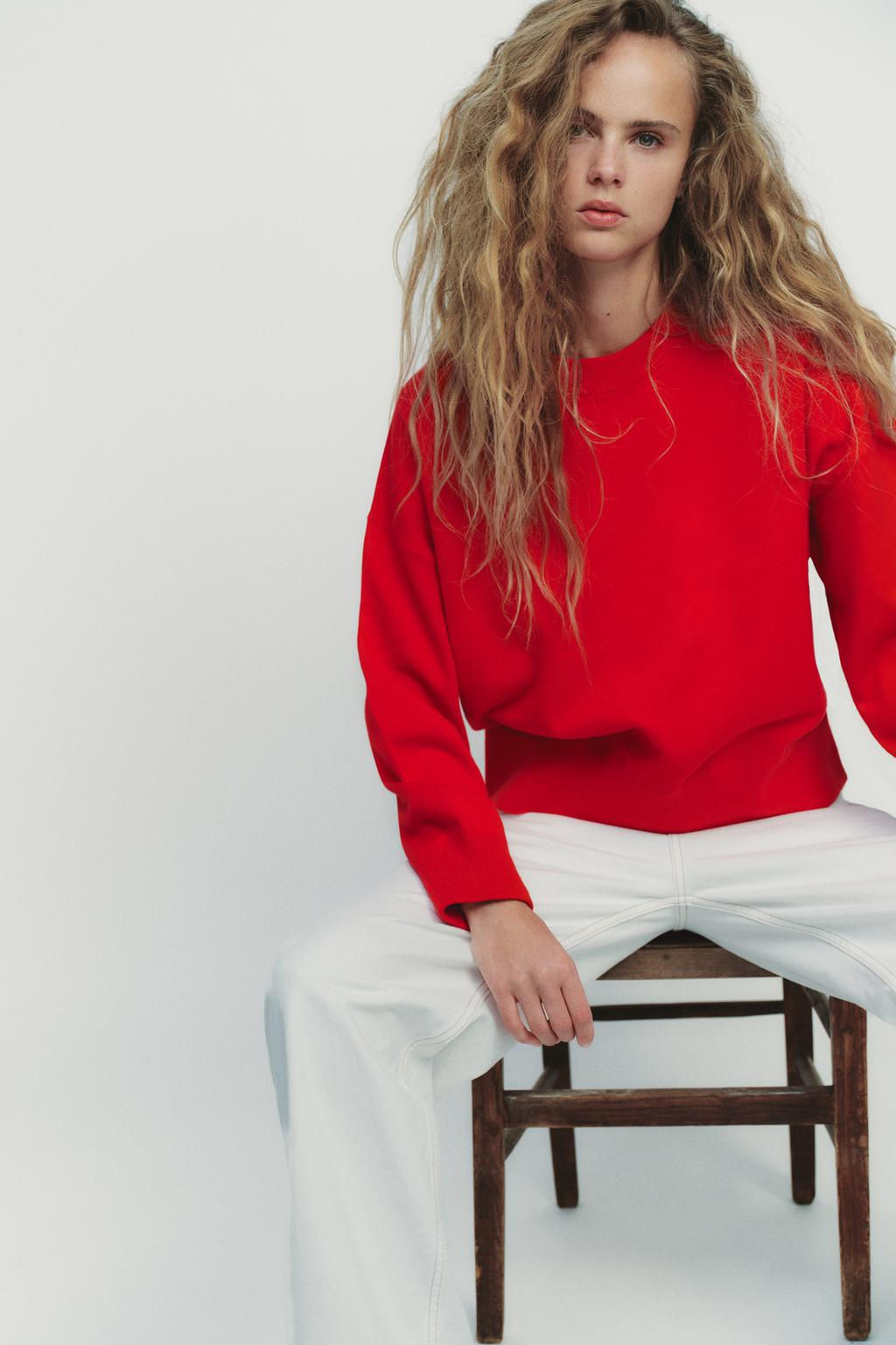 PLAIN KNIT SWEATSHIRT - Zara фото 3