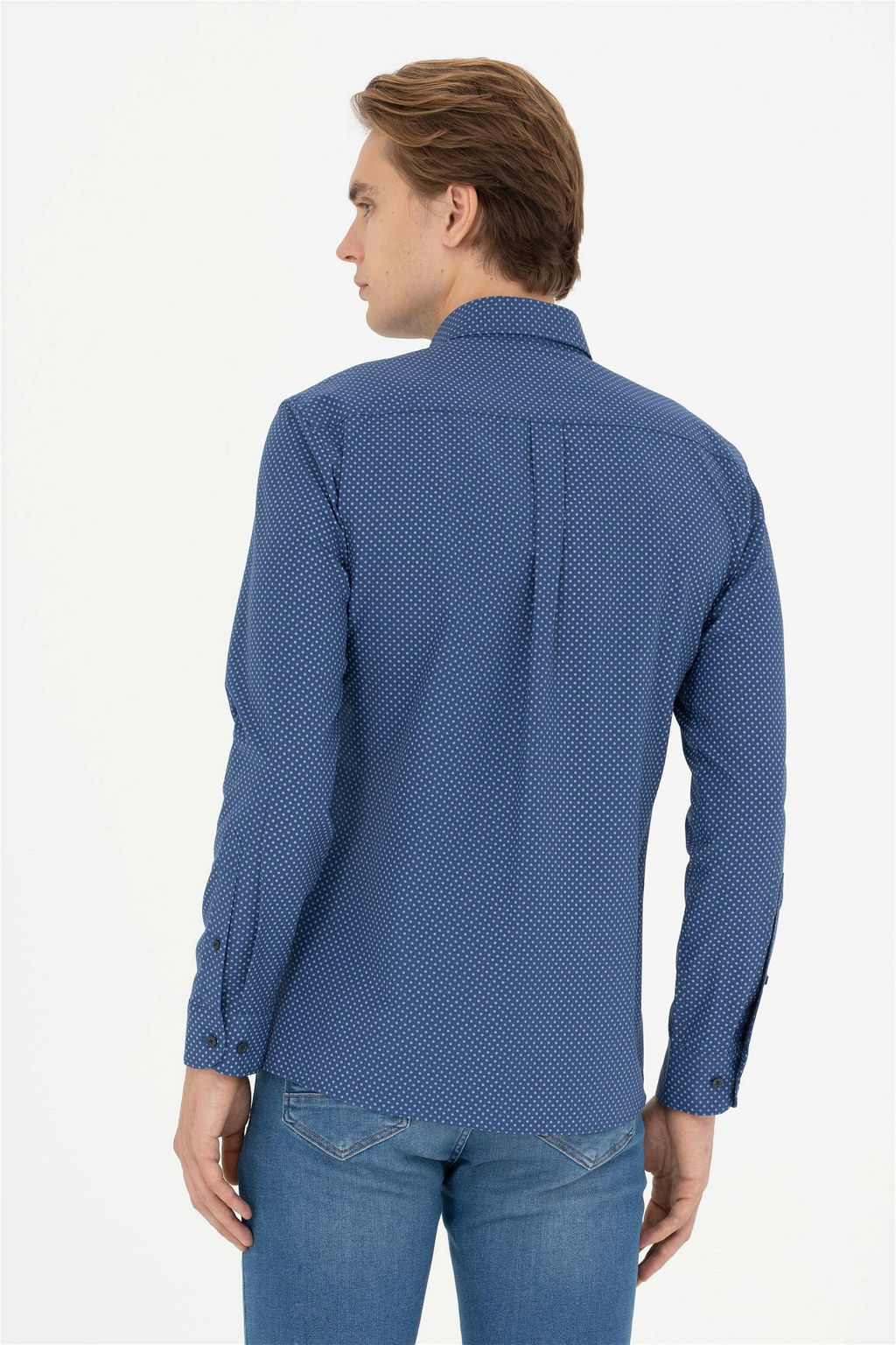 Мужская темно-синяя рубашка с длинным рукавом - U.s. polo assn фото 5