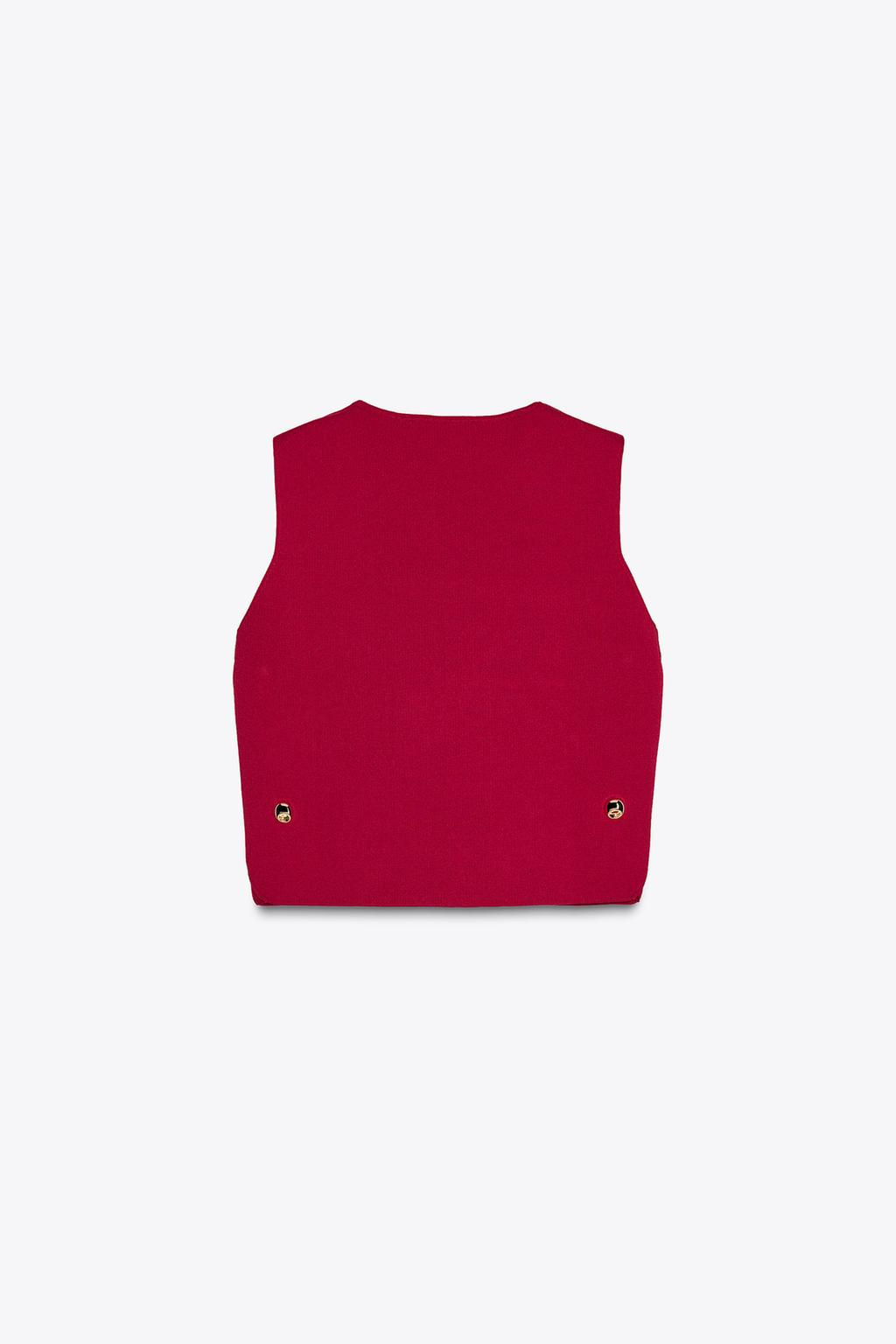 SIDE BUTTON KNIT VEST TOP - Zara фото 4