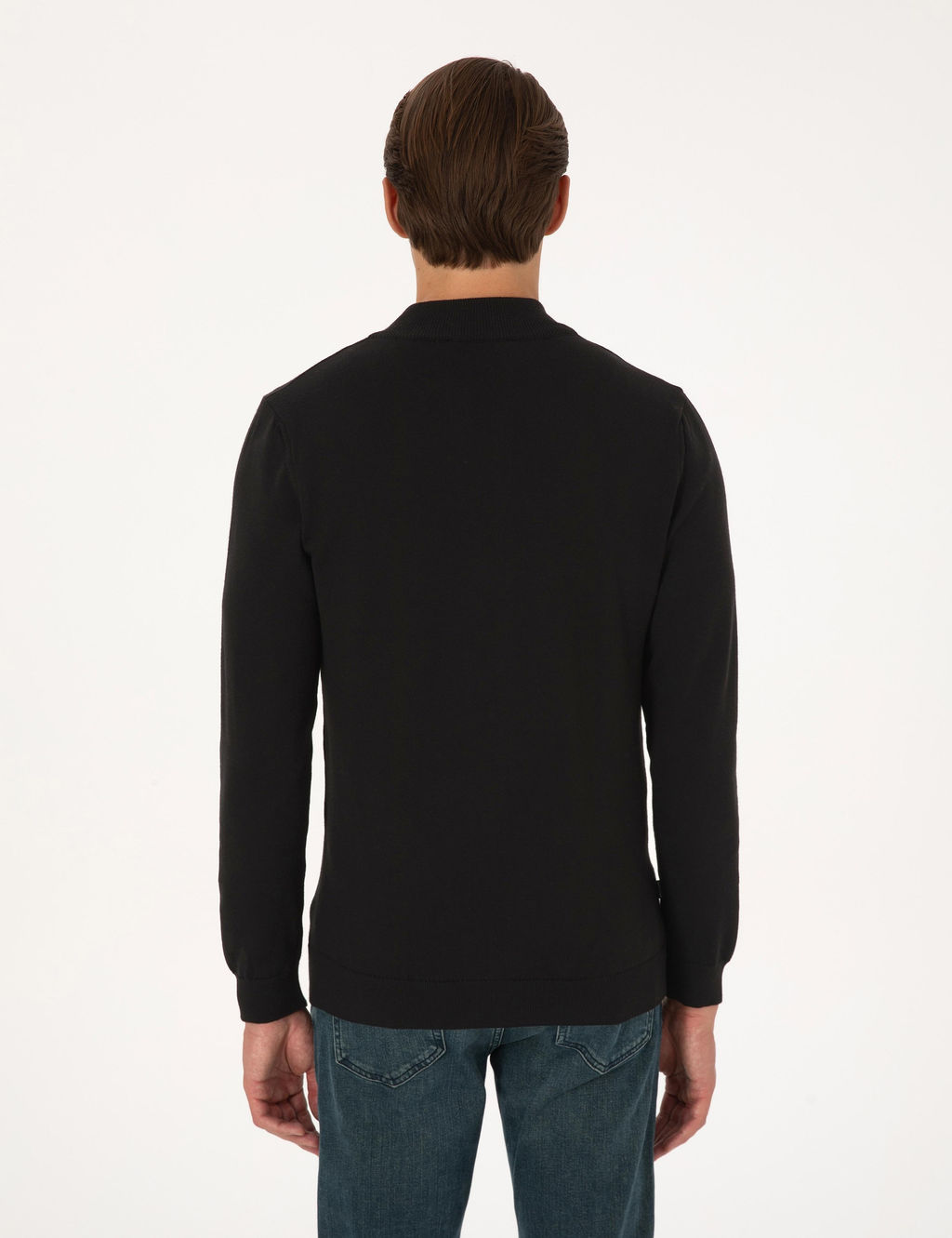 Siyah Slim Fit Fermuarl_ Triko H_rka - Pierre cardin фото 5