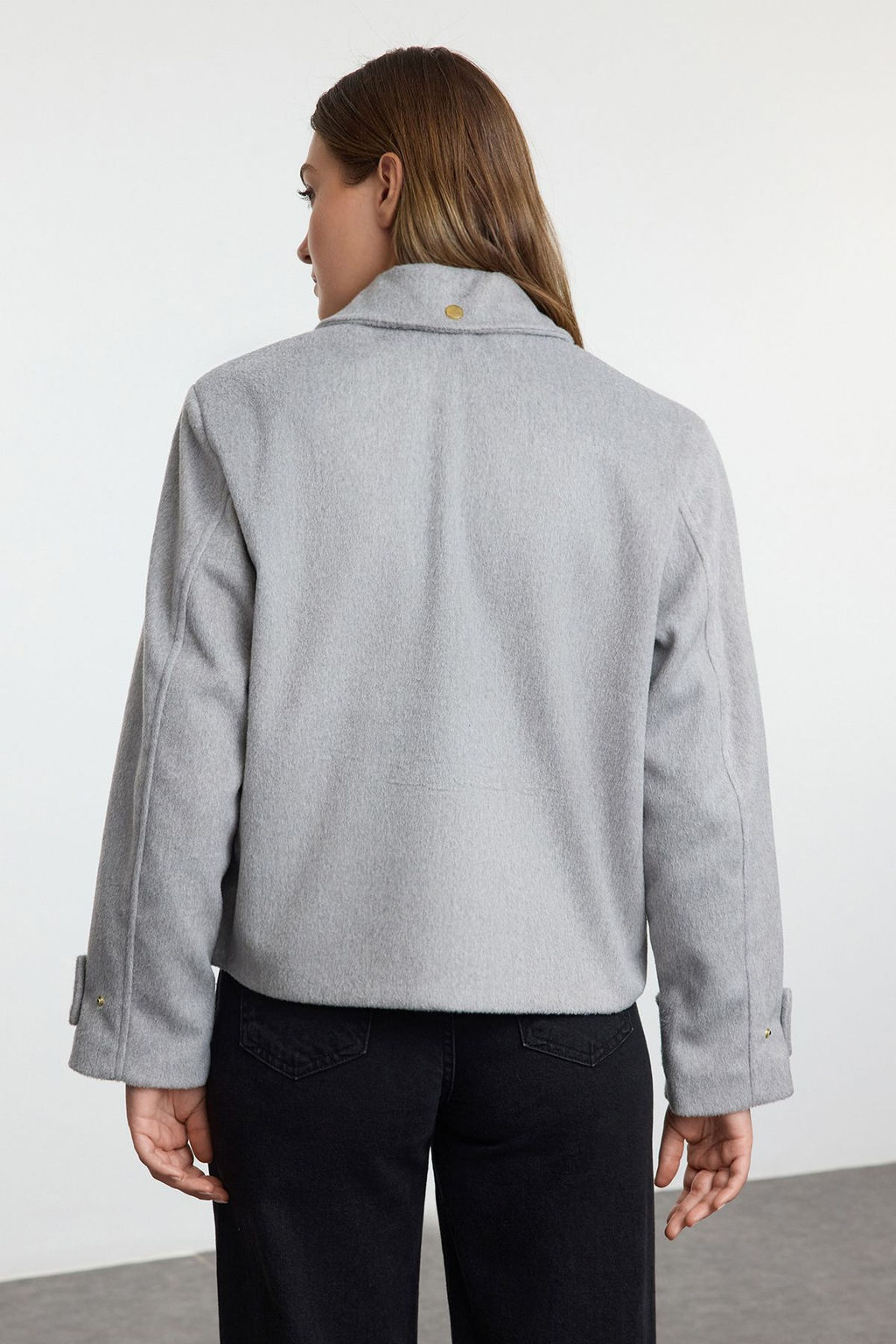 TRENDYOLMILLA Vizon Oversize Kal?p Kase Ince Ceket Mont TWOAW25MO00084  фото 5