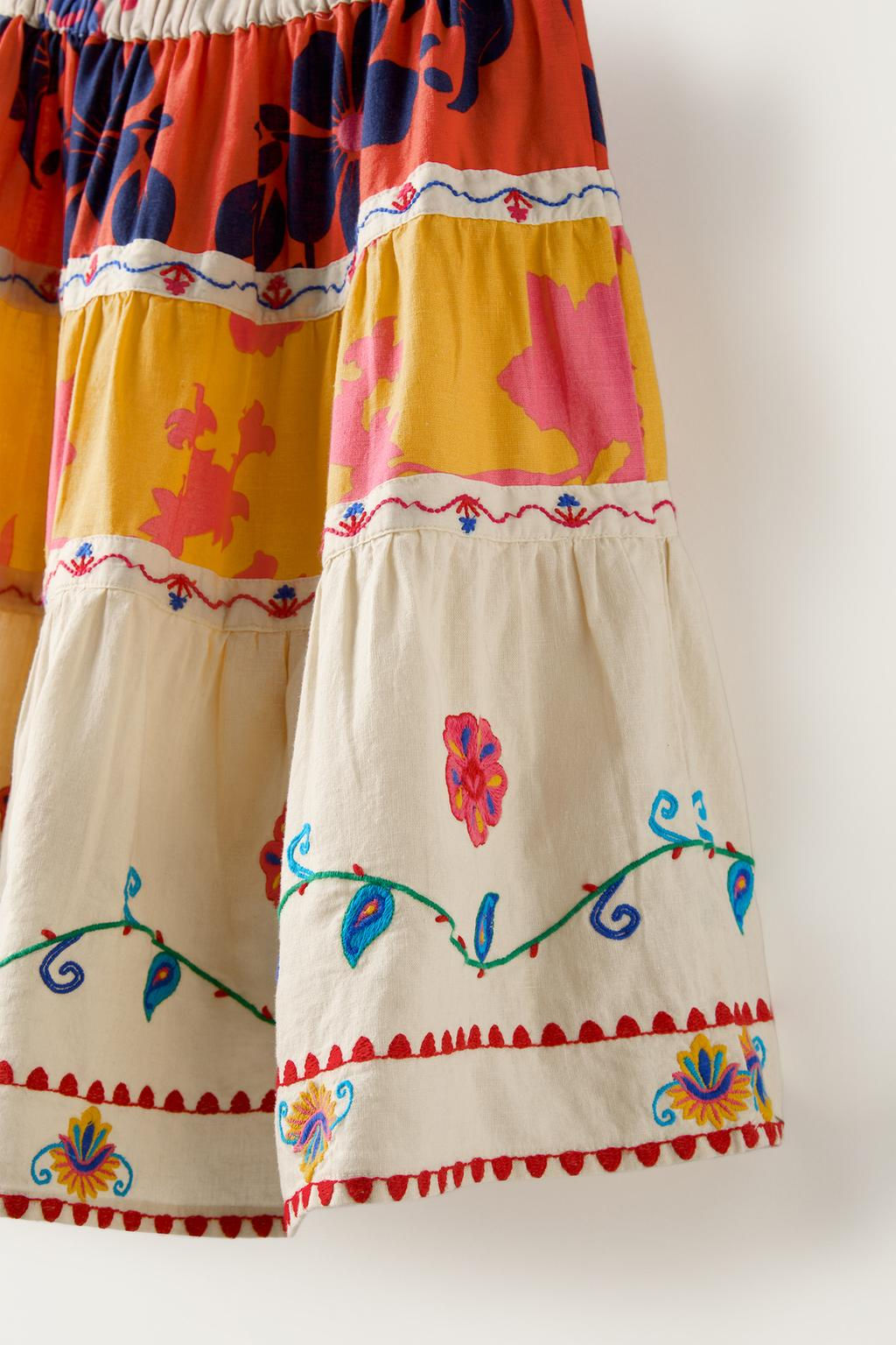 PRINTED SKIRT WITH EMBROIDERY - Zara фото 4