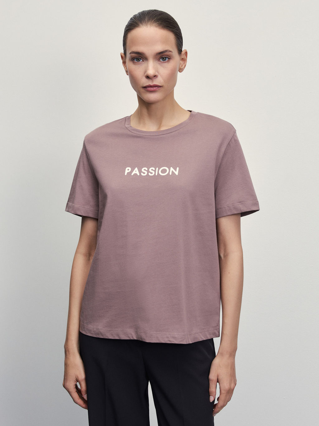 Футболка прямого кроя с принтом / Zarina  фото 3