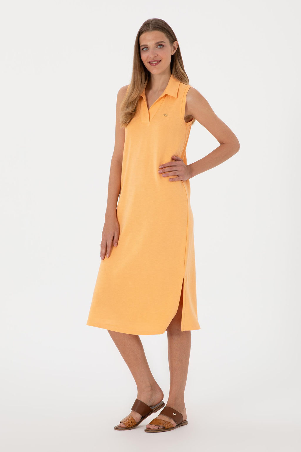 Kad_n Turuncu Polo Yaka _rme Elbise Sepette S_rpriz _ndirim - U.s. polo assn фото 3