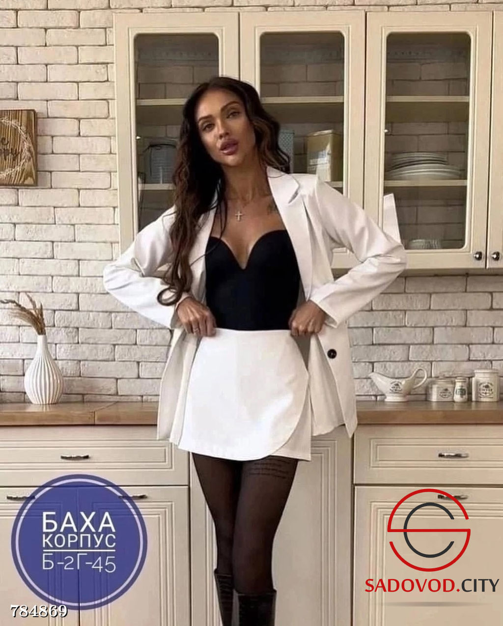 Классический костюм двойка пиджак и юбка-шорты - Bruno фото 6