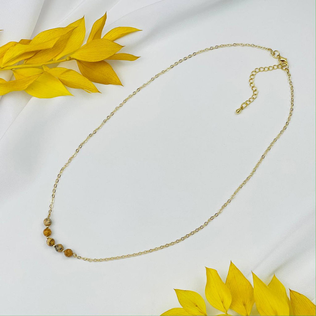 Колье на цепочке с песочной Яшмой 40 см +