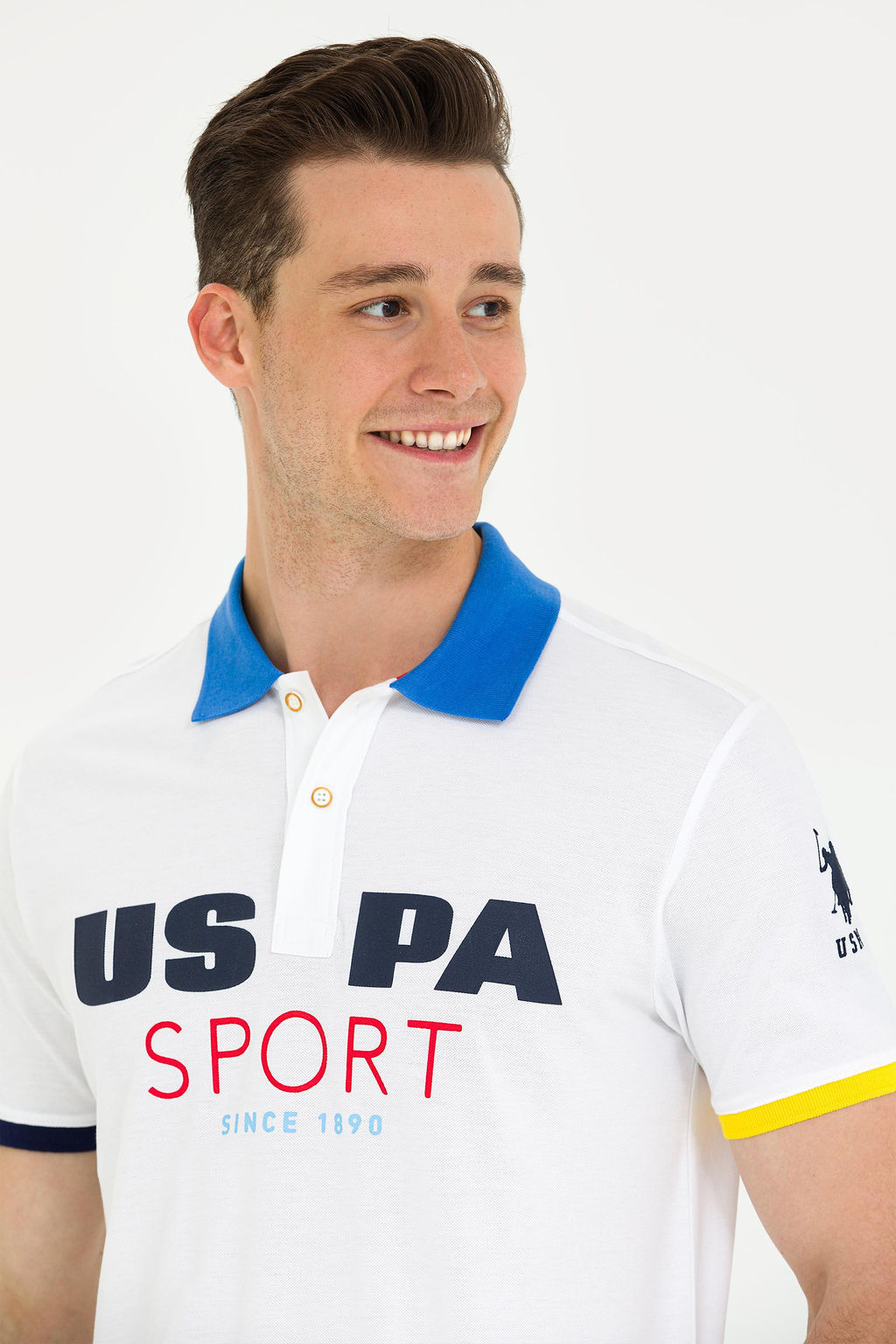 U. S. Polo Assn Мужская белая футболка с воротником-поло - U.s. polo assn фото 2