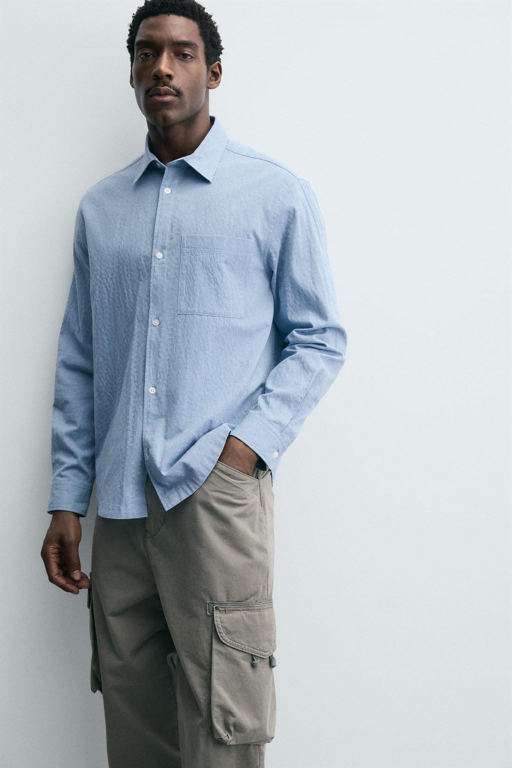 TEXTURED SHIRT WITH POCKET - Zara фото 5
