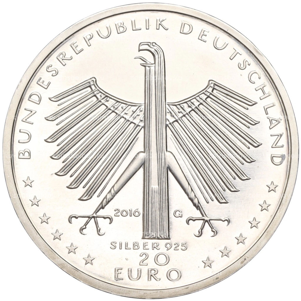 Монета 20 евро 2016 года Германия 125 лет со дня рождения Отто Дикса
