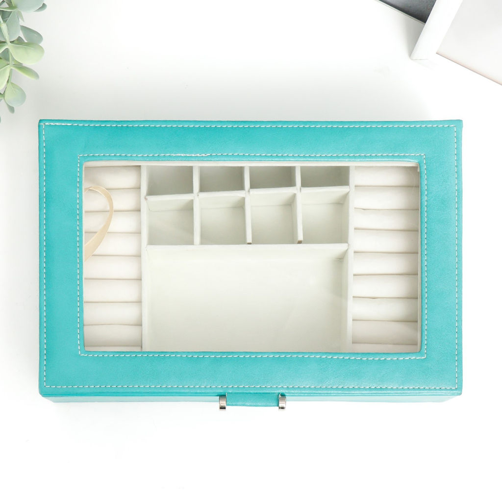 Шкатулка кожзам для украшений Хэмптонс голубая 5,5х27х18 см - Simaland фото 3