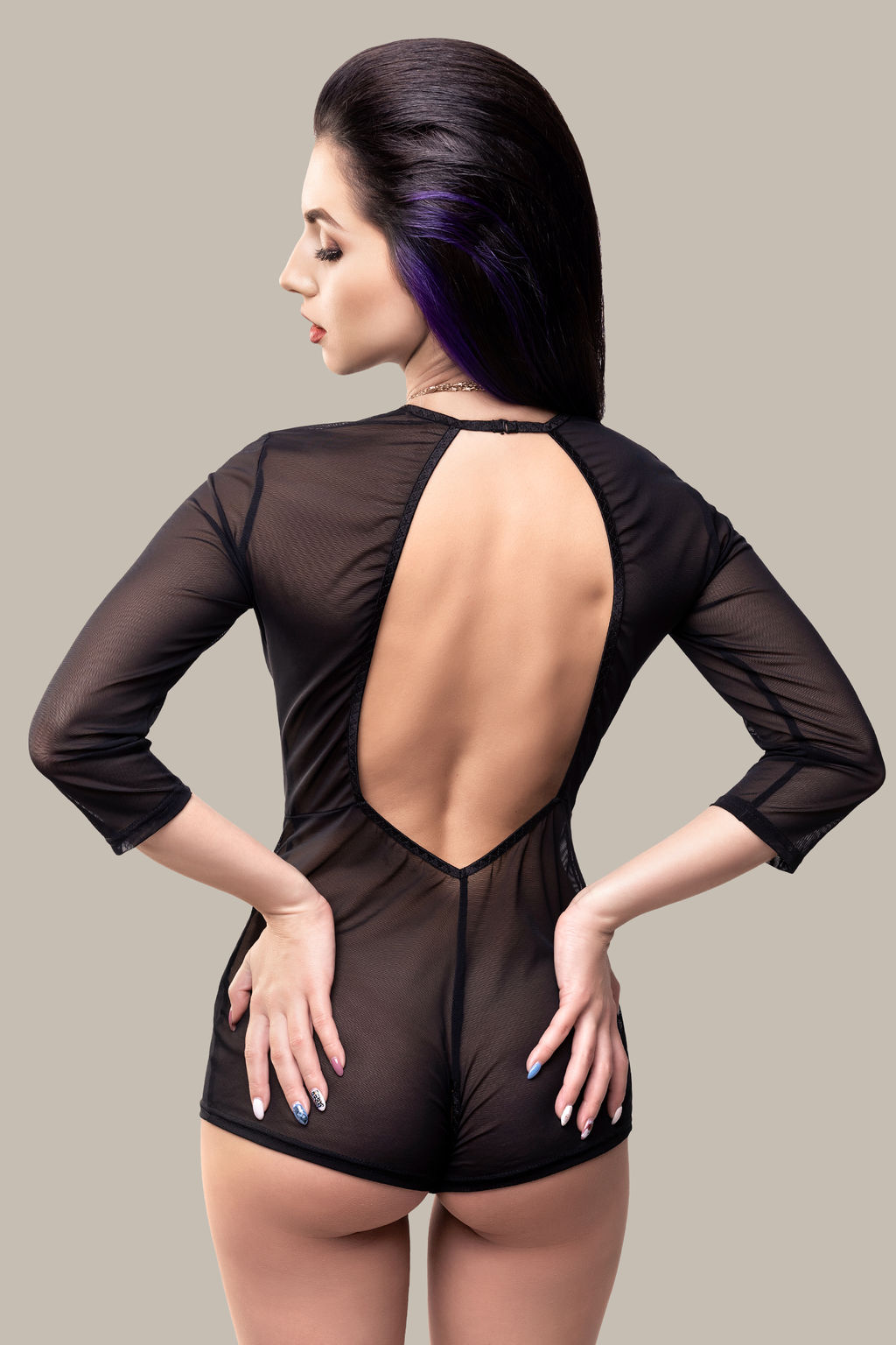 Эротический комбинезон Waname Preciosity с рукавами черный (50-52) - Waname apparel фото 3