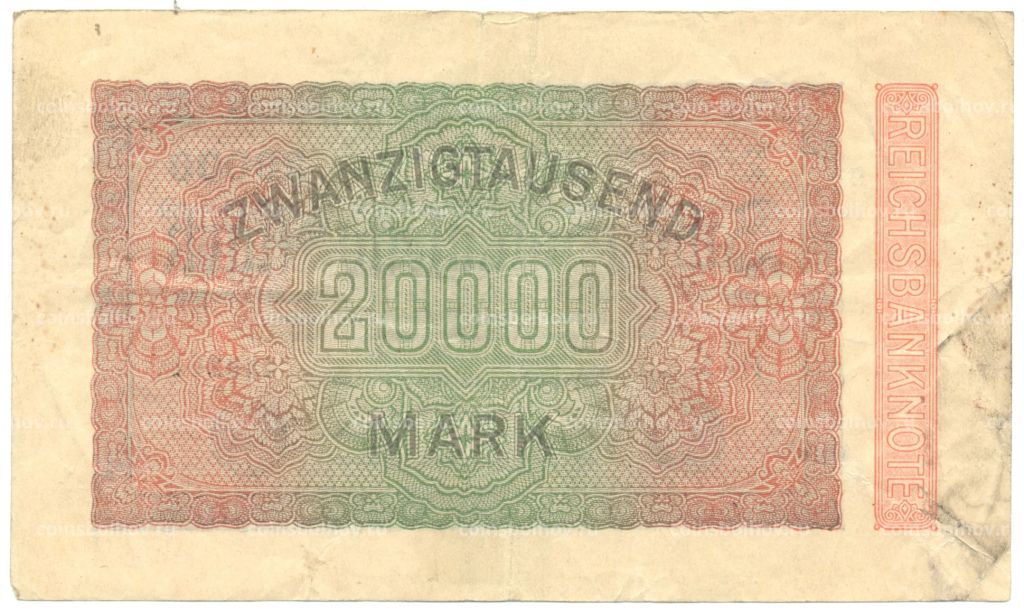 Банкнота 20000 марок 1923 года Германия