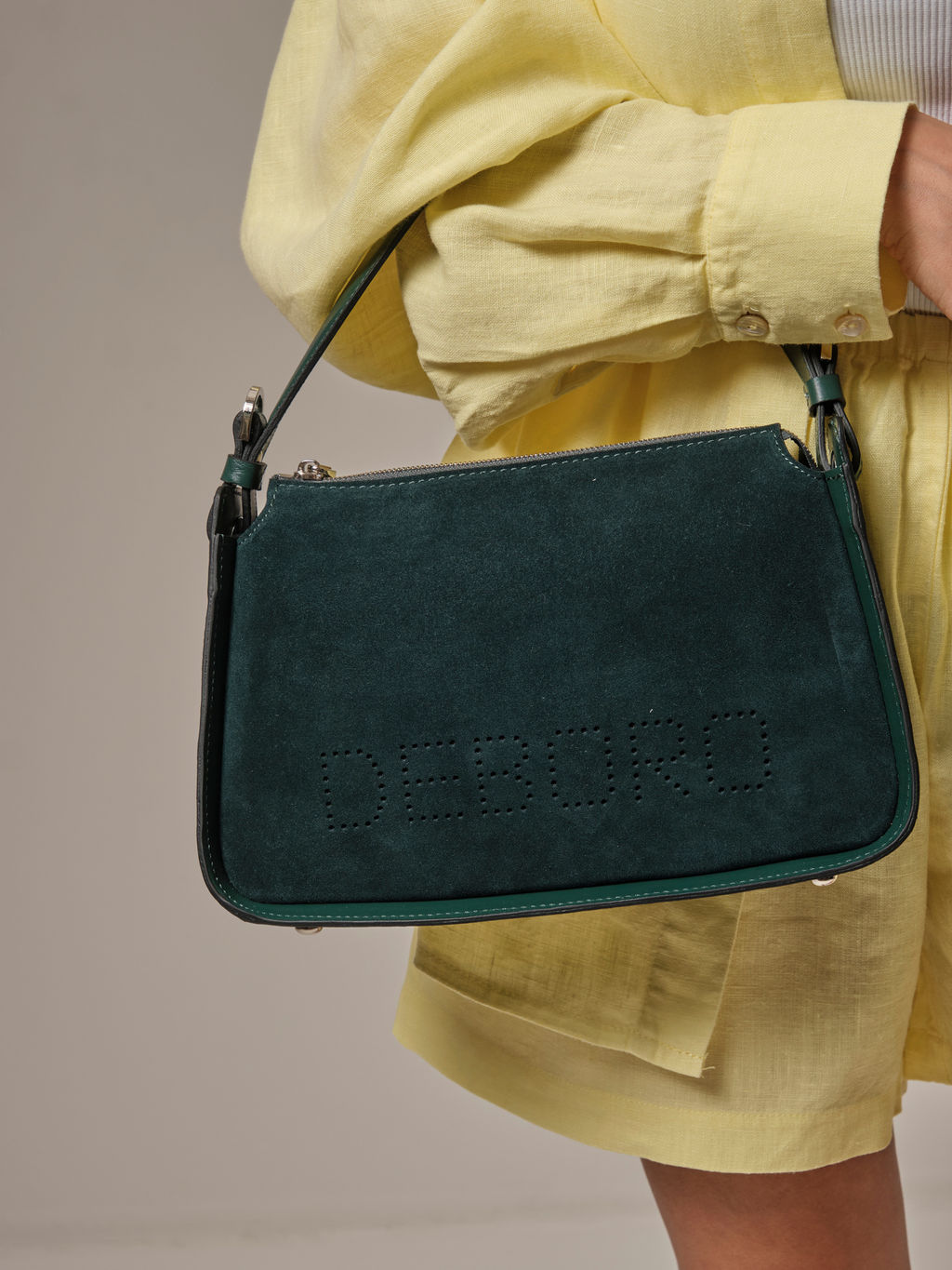 Сумка замшевая на плечо Deboro 30790 изумруд