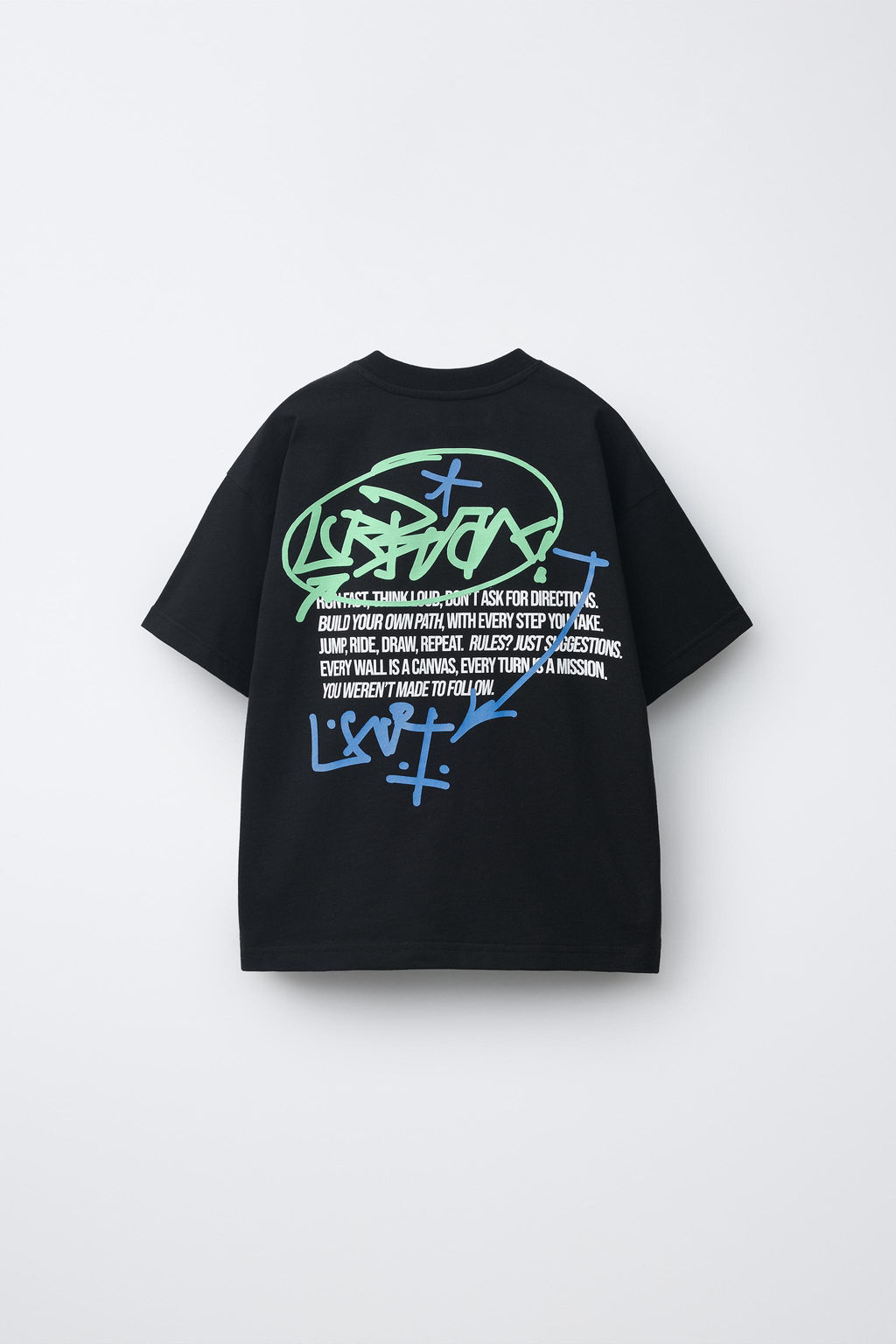CAMISETA ESTAMPADO GRAFFITI / Negro - Zara фото 2