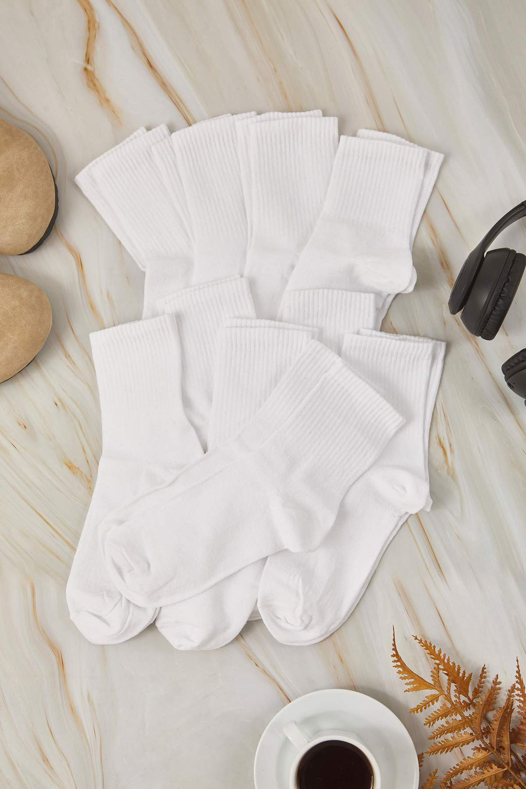 Beyaz Unisex 20li Kolej/Orta Boy/Tenis Pamuklu Corap TEDSS25CO00011 - Trendyolmilla фото 5