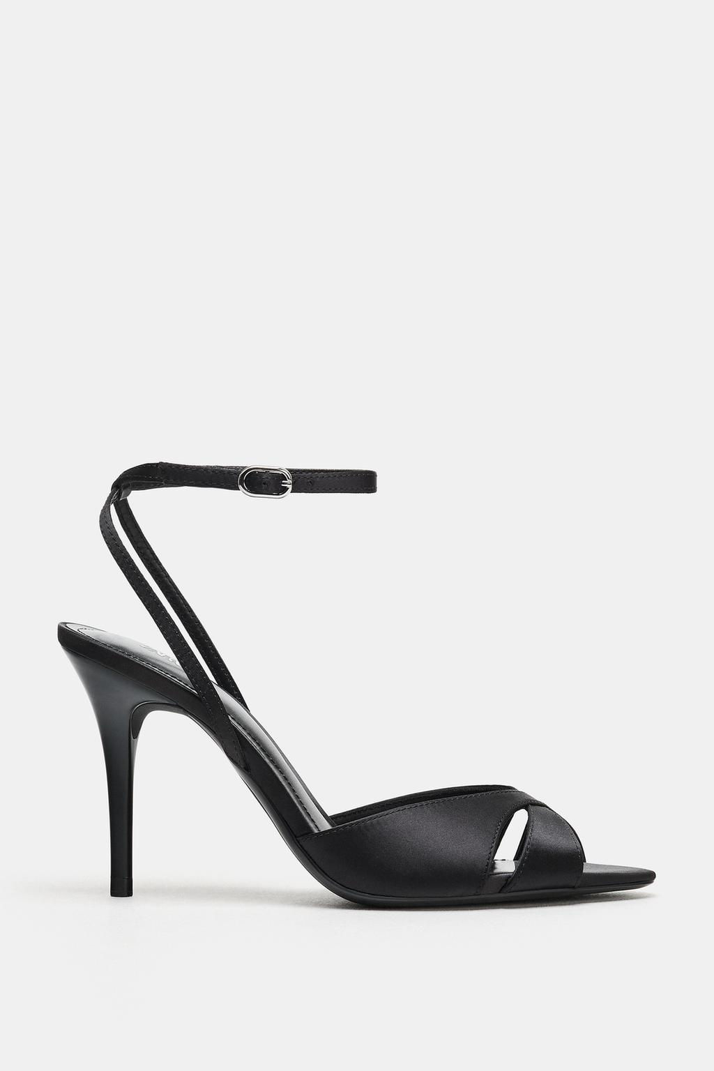 SATIN-EFFECT HIGH-HEEL SANDALS - Zara фото 3