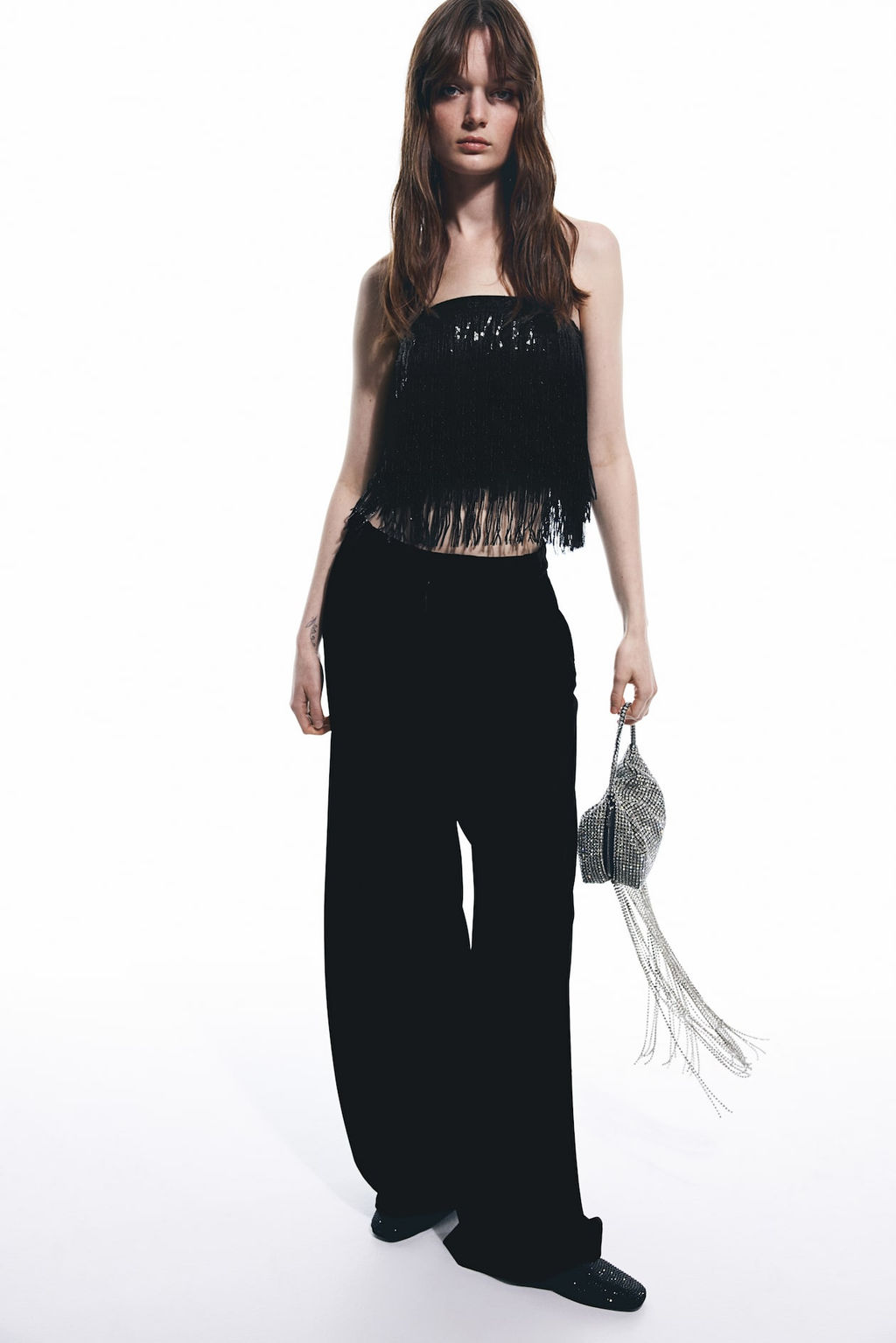 Sequin-fringed bandeau top - H&m фото 2