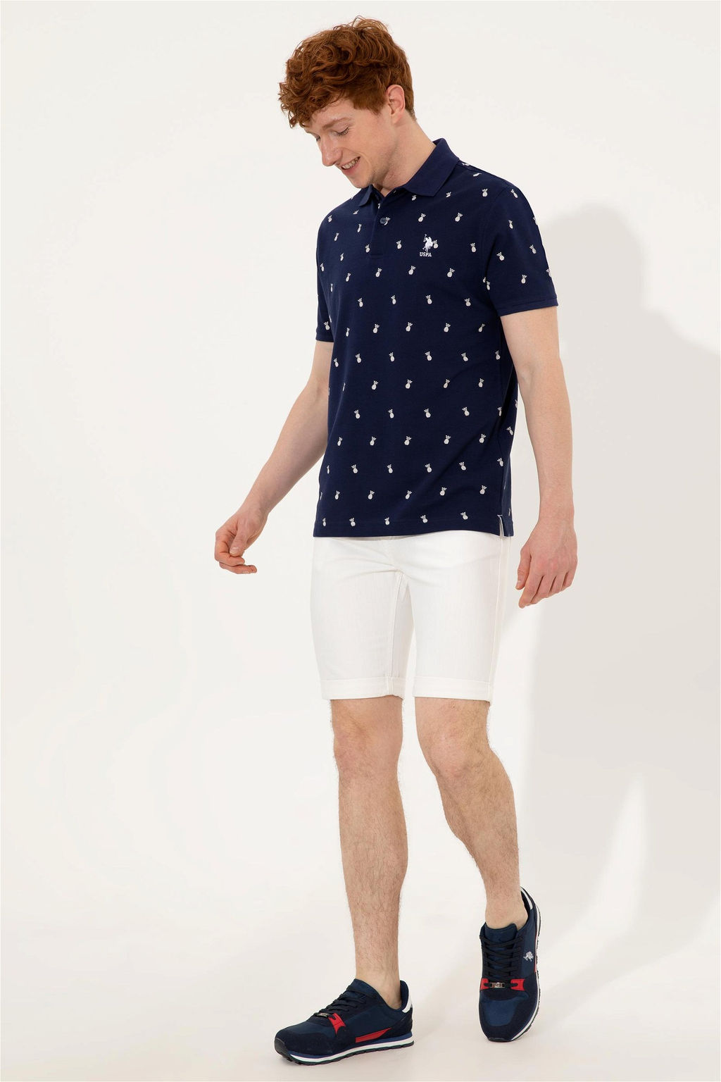 U. S. Polo Assn Мужская темно-синяя футболка с воротником-поло - U.s. polo assn фото 10