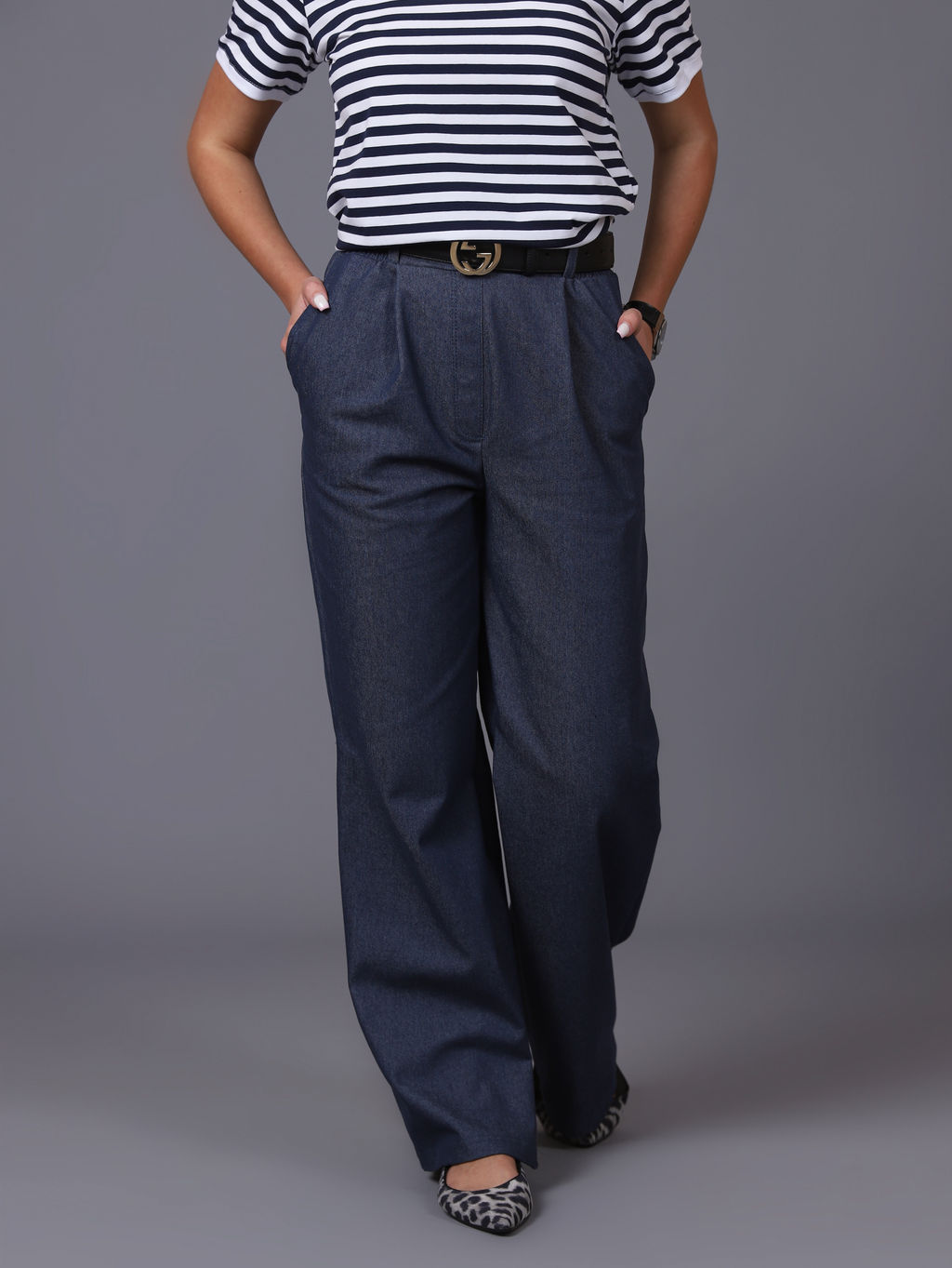 Женские Брюки широкие палаццо. С046 Джинс от фабрики Спортсоло