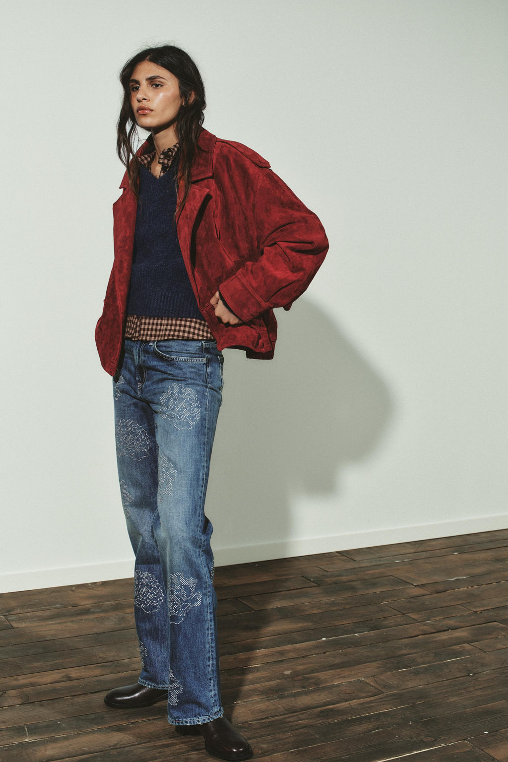 BARREL TRF FLORAL HIGH-WAIST JEANS - Zara фото 2