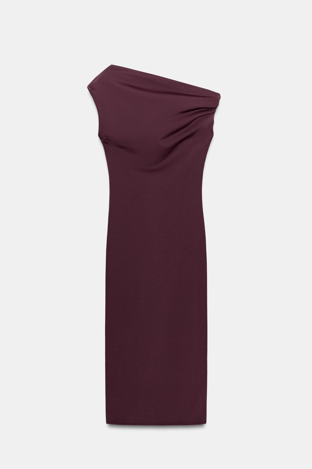VESTIDO MIDI ASIM?TRICO / Burgundy - Zara фото 7