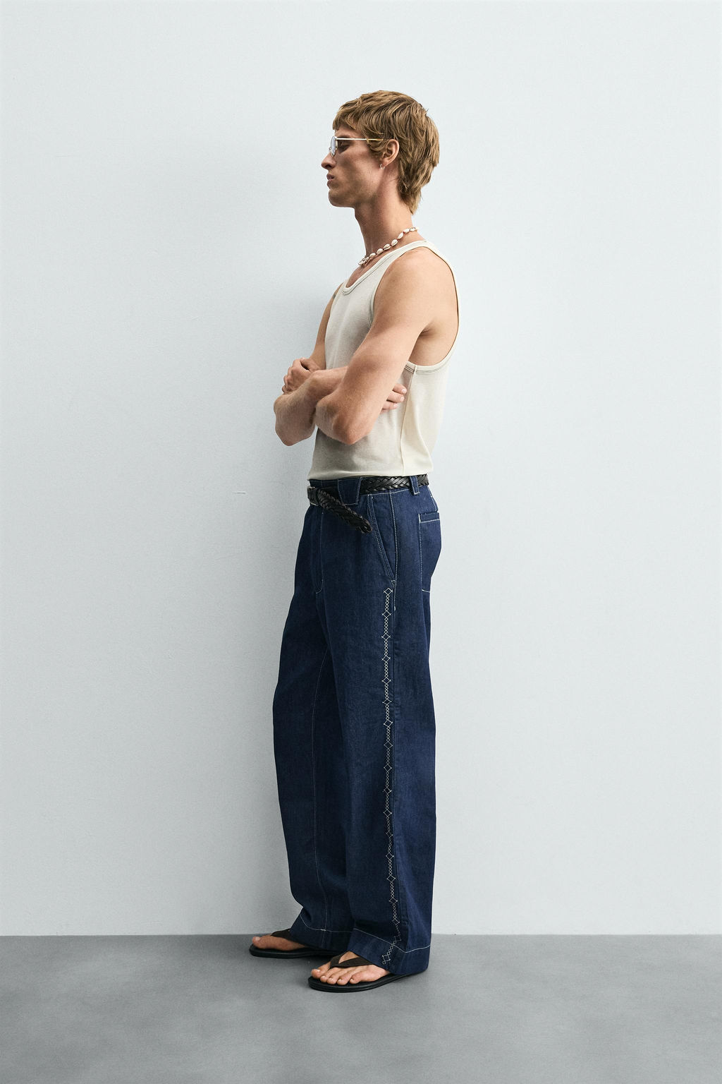 EMBROIDERED STRIPE JEANS - Zara фото 4