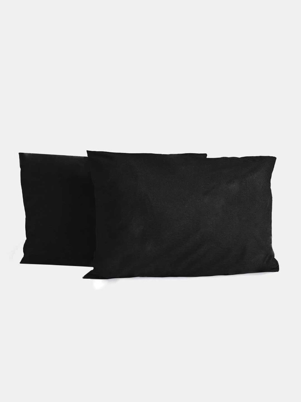 Комплект наволочек полисатин гладкокрашеный на молнии - Черный 50х70