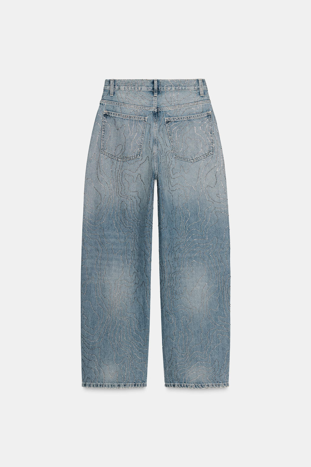 TRF HIGH-WAIST STRAIGHT JEANS WITH SHINY DETAILS - Zara фото 7