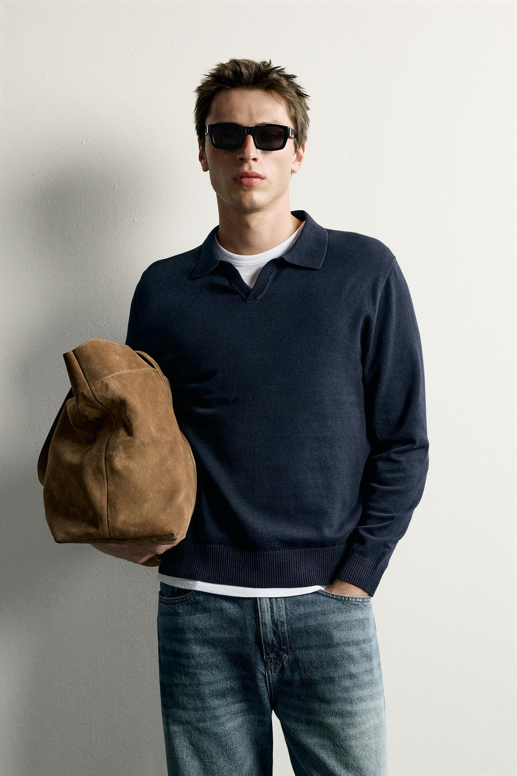 POLO PUNTO REGULAR FIT ALGOD?N - LINO / Marino - Zara фото 2