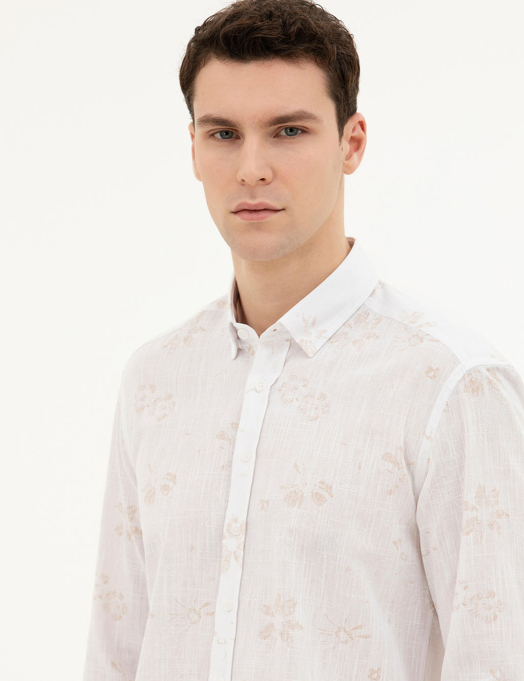 Рубашка Pierre Cardin Regular Fit бежевая