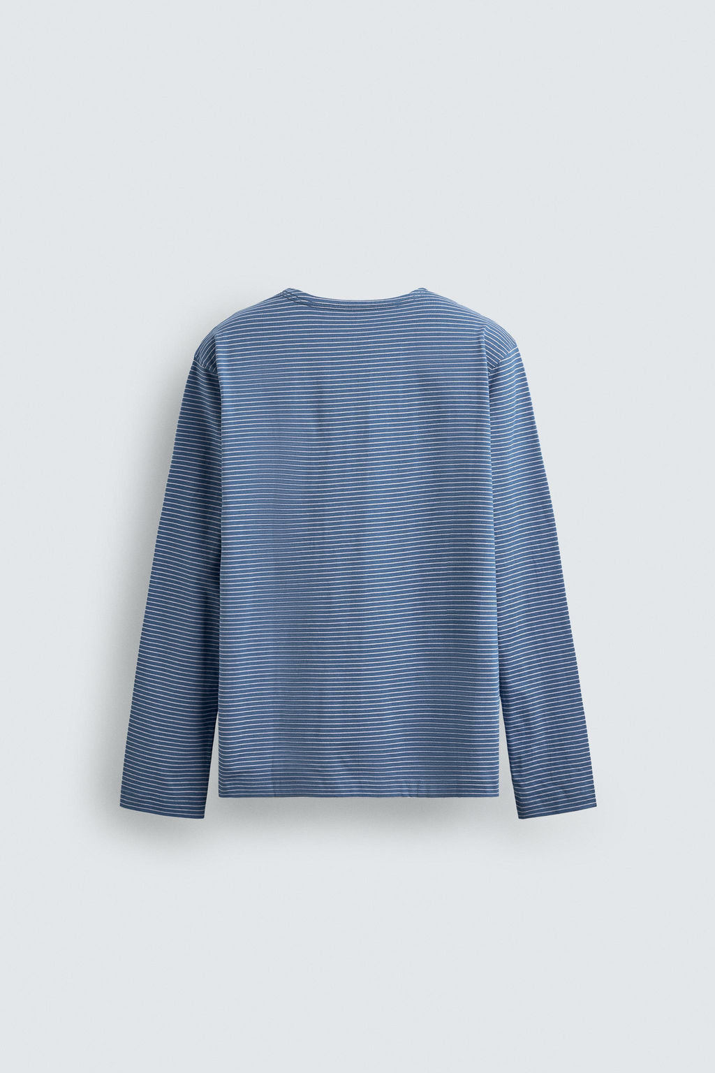 CAMISETA JACQUARD RAYAS / Azul